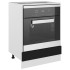 Armario de horno de madera contrachapada negro 60x46x81,5