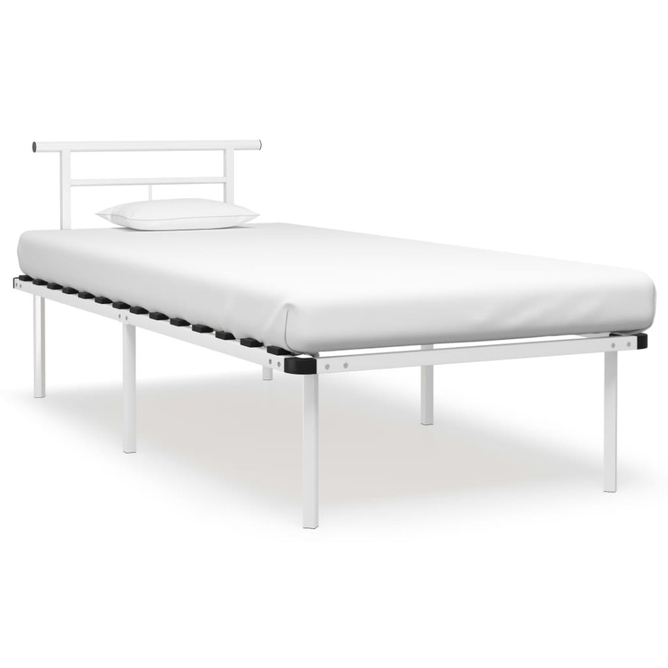 Estructura de cama sin colchón metal blanco 90x200