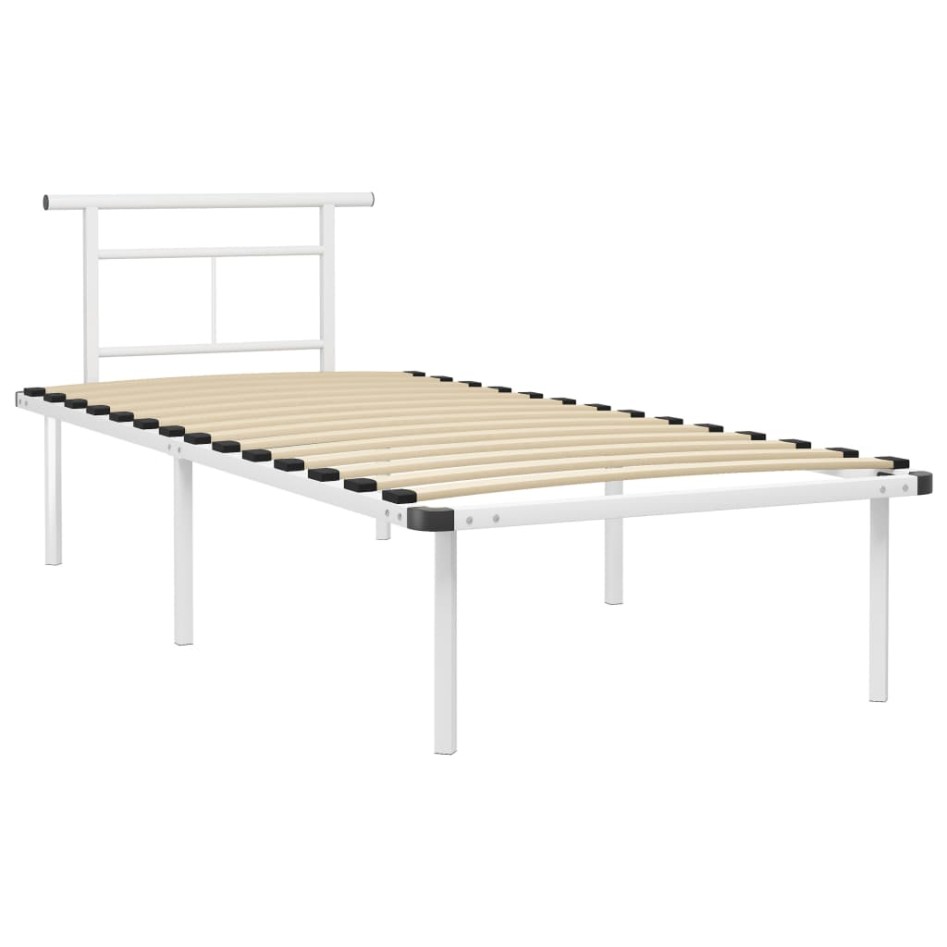 Estructura de cama sin colchón metal blanco 90x200