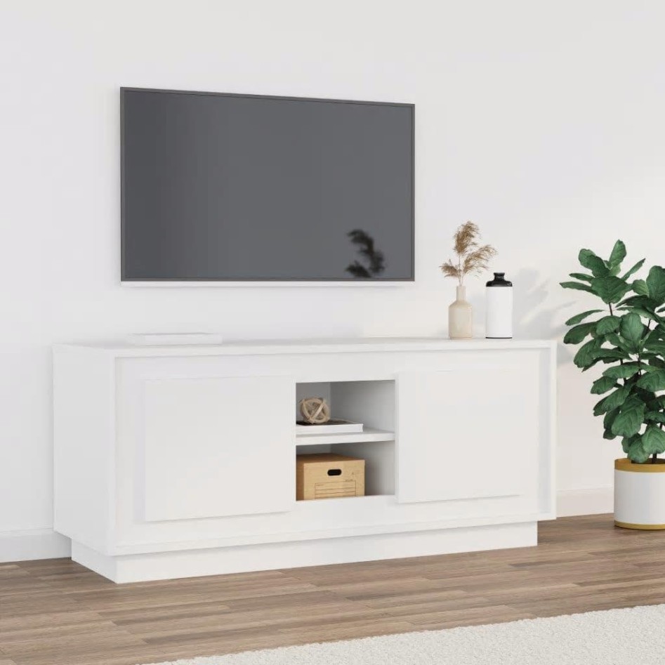 Mueble para TV madera contrachapada negro 102x35x45