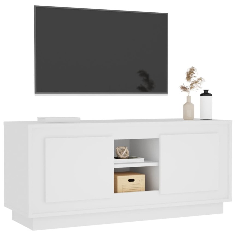 Mueble para TV madera contrachapada negro 102x35x45