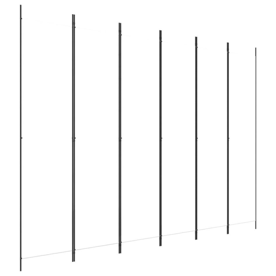 Biombo divisor de 6 paneles de tela blanco 300x220