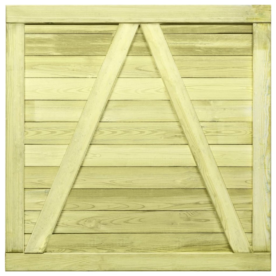 Puerta de valla de madera de pino impregnada 100x100