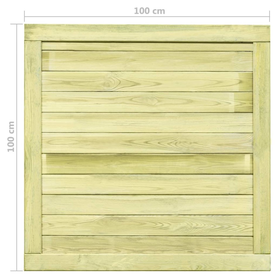 Puerta de valla de madera de pino impregnada 100x100