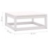 Set de salón de jardín de 2 piezas blanco madera maciza de