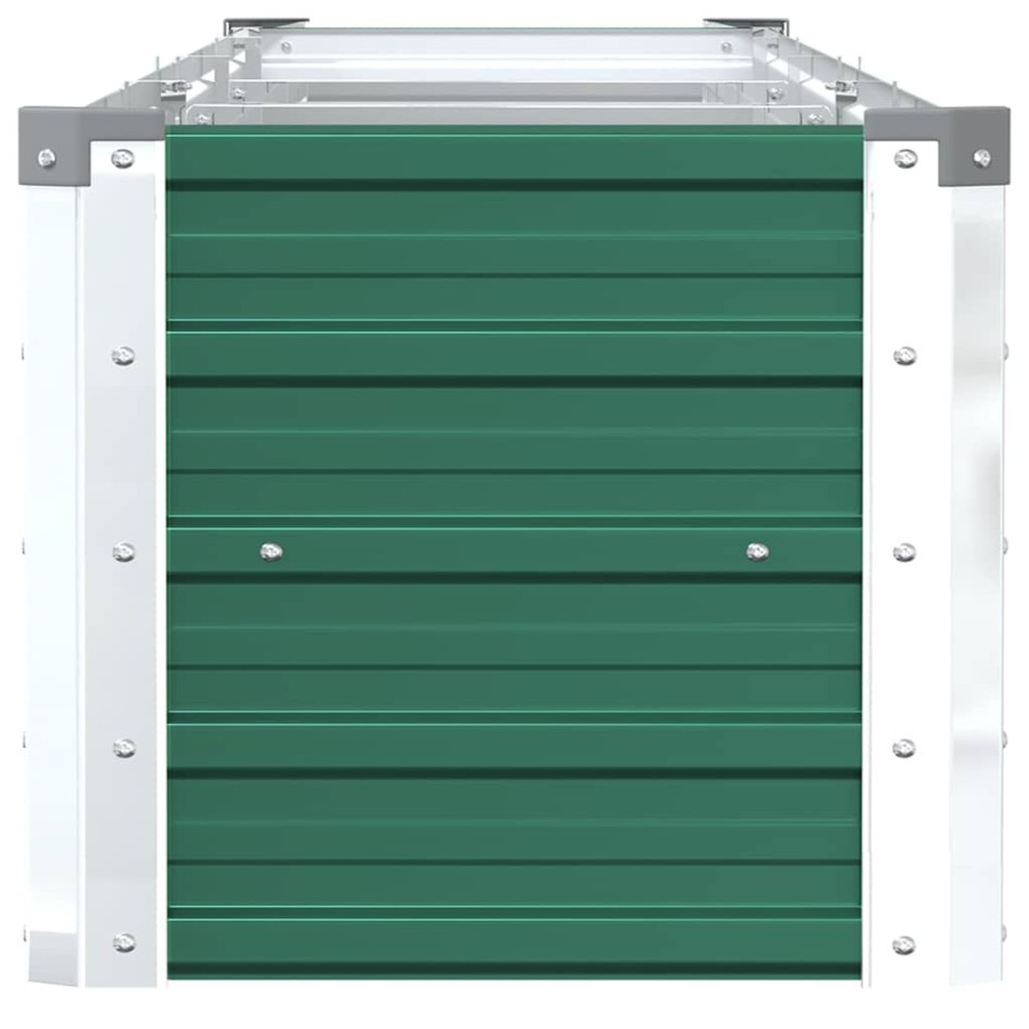 Arriate de jardín de acero galvanizado verde 320x40x45