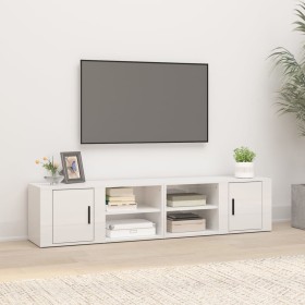 Muebles para TV 2 uds madera blanco brillo 80x31,5x36