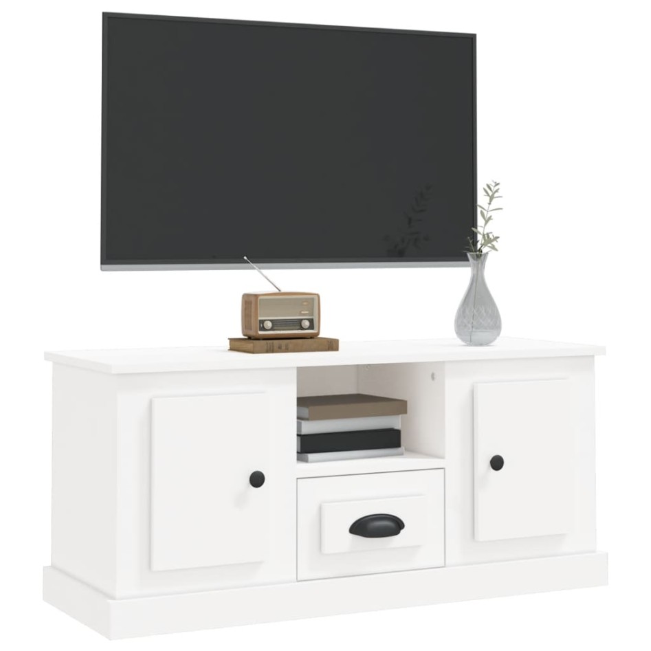 Mueble para TV madera contrachapada blanco 100x35,5x45