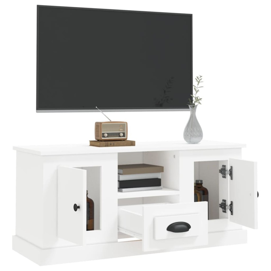 Mueble para TV madera contrachapada blanco 100x35,5x45