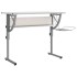 Mesa de dibujo madera y acero blanco y gris 110x53x(58-87)