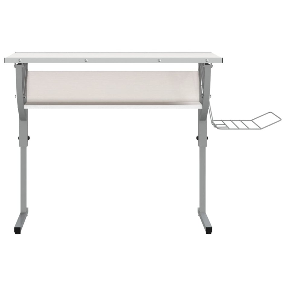 Mesa de dibujo madera y acero blanco y gris 110x53x(58-87)