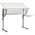 Mesa de dibujo madera y acero blanco y gris 110x53x(58-87)