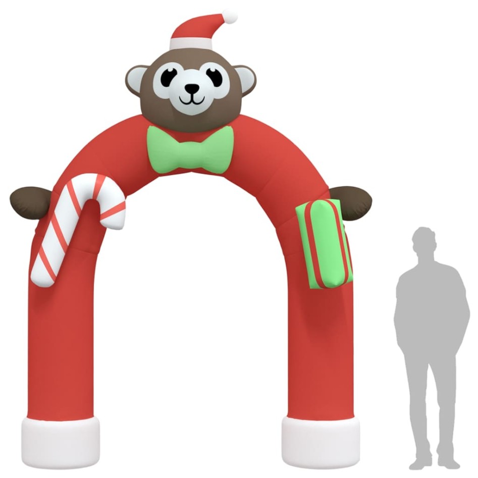 Puerta de arco inflable de Navidad con LED 380