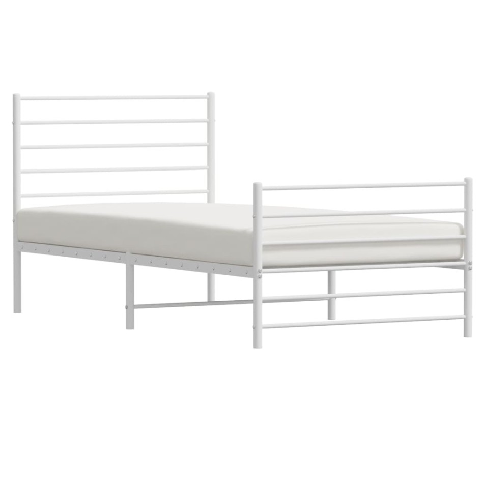 Estructura cama sin colchón con estribo metal blanco 90x190