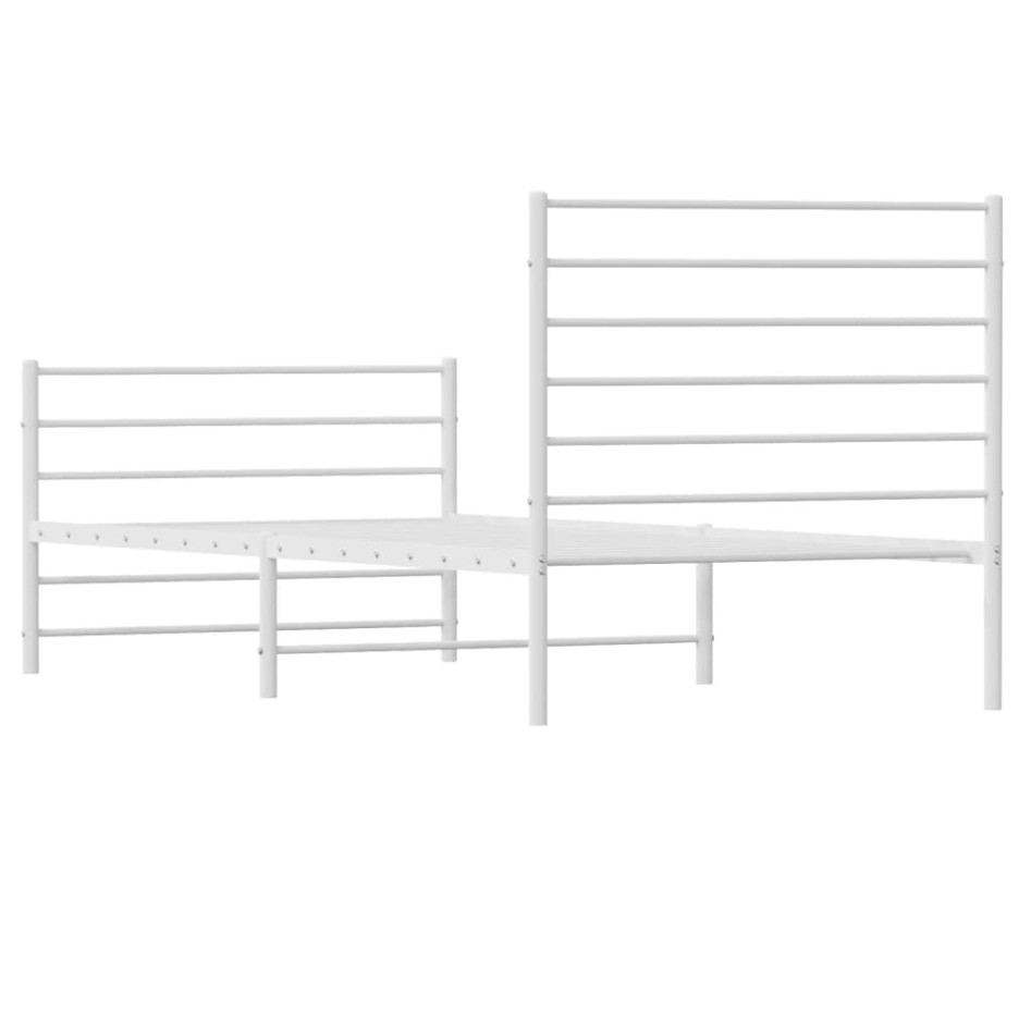 Estructura cama sin colchón con estribo metal blanco 90x190