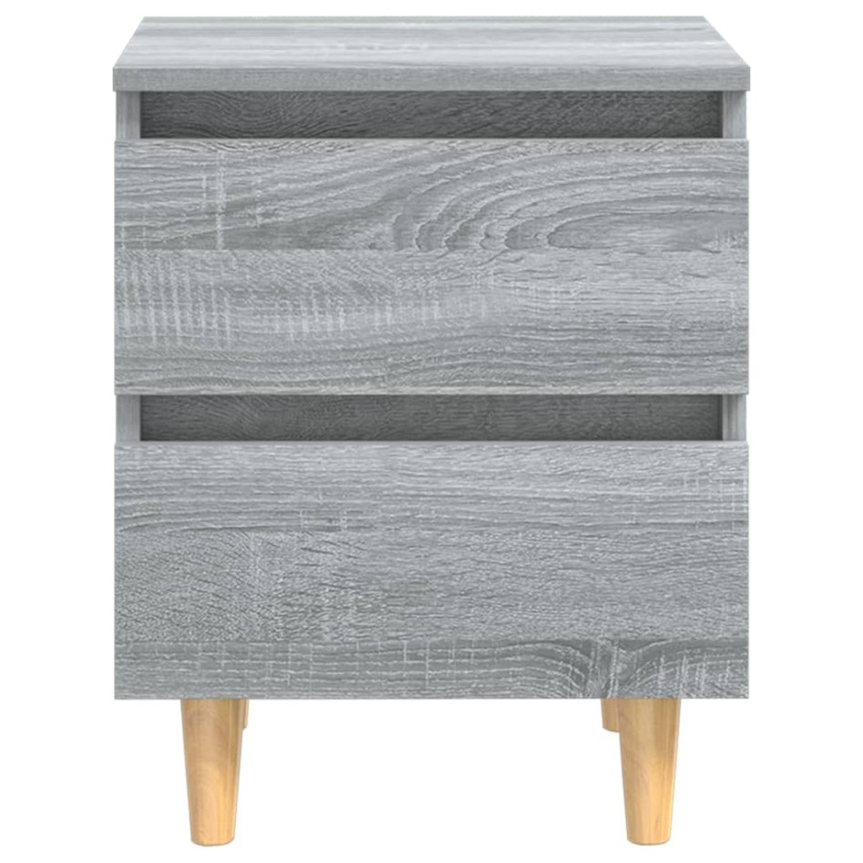 Mesitas de noche 2 uds patas de madera gris Sonoma 40x35x50