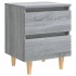 Mesitas de noche 2 uds patas de madera gris Sonoma 40x35x50