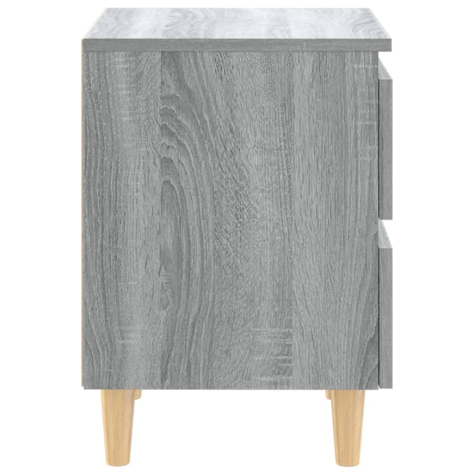Mesitas de noche 2 uds patas de madera gris Sonoma 40x35x50