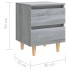 Mesitas de noche 2 uds patas de madera gris Sonoma 40x35x50