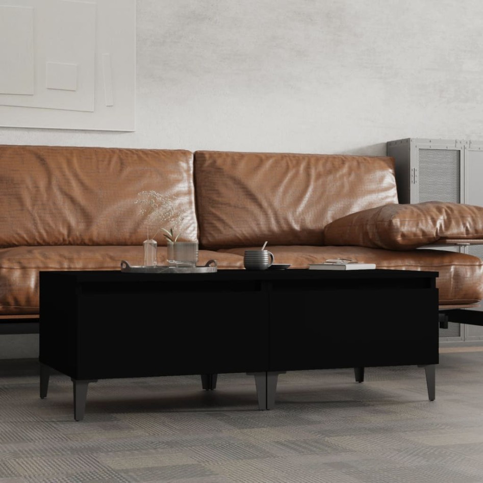 Mesas auxiliares 2 uds madera contrachapada negro 50x46x35