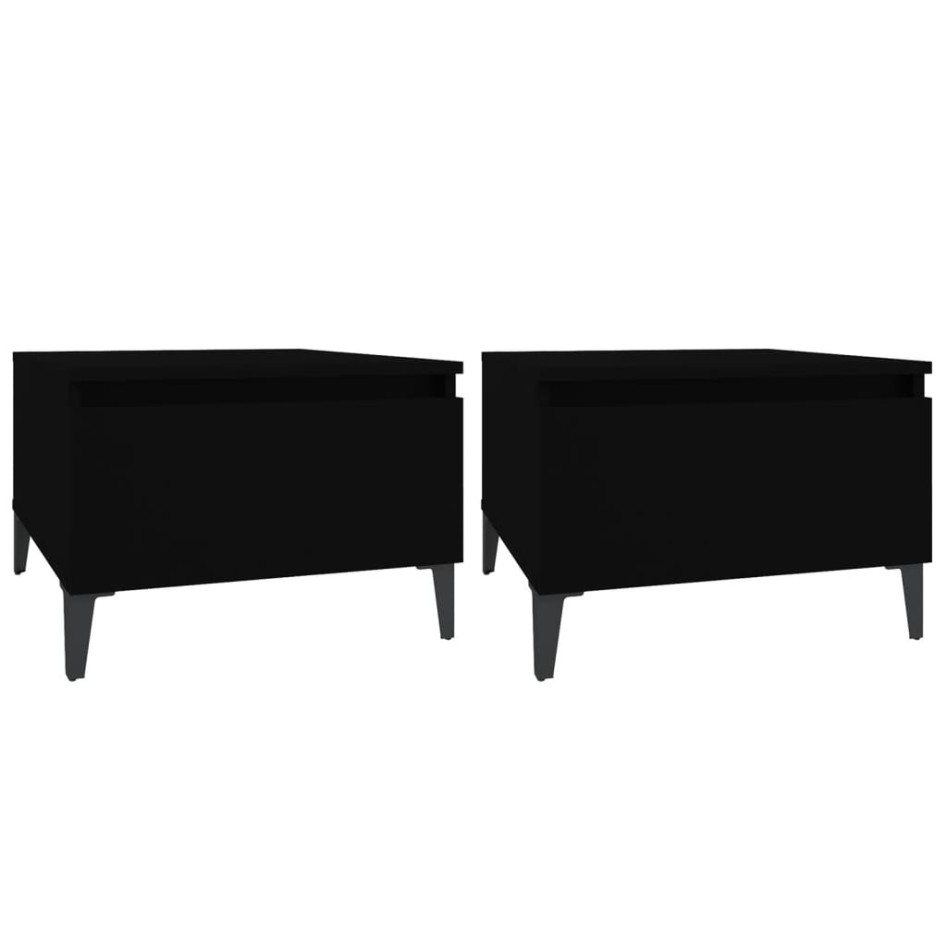 Mesas auxiliares 2 uds madera contrachapada negro 50x46x35