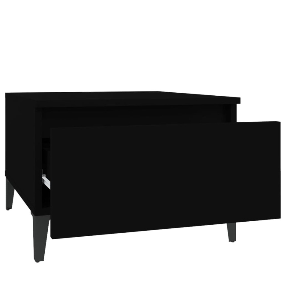 Mesas auxiliares 2 uds madera contrachapada negro 50x46x35