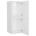 Armario de baño madera contrachapada blanco brillo 30x30x80