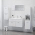 Armario de baño madera contrachapada blanco brillo 30x30x80