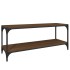 Mueble para TV contrachapada y acero roble marrón 100x33x41