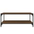 Mueble para TV contrachapada y acero roble marrón 100x33x41