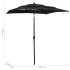 Sombrilla jardín 3 niveles con palo de aluminio negro 2,5x2,5