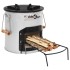 Hornillo de leña para camping acero plateado 45x25x26