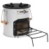 Hornillo de leña para camping acero plateado 45x25x26