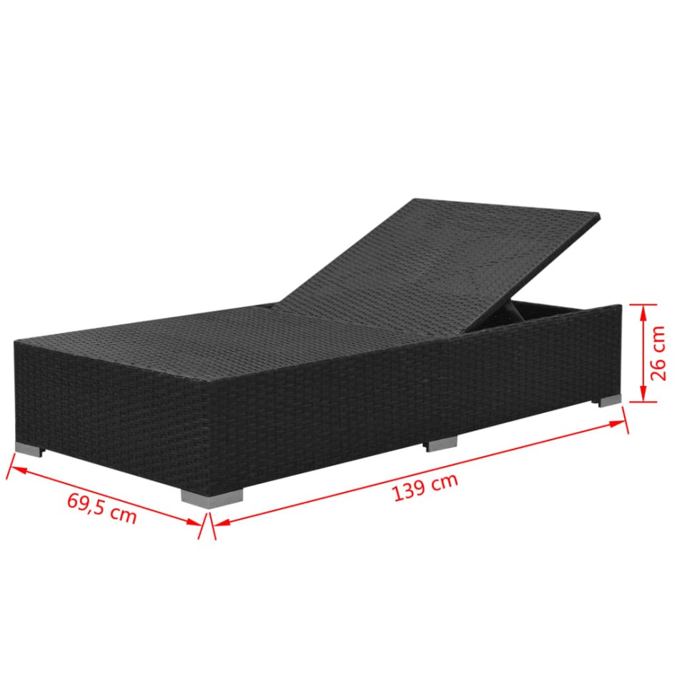 Set de muebles de jardín 3 piezas y cojines ratán sintético