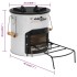 Hornillo de leña para camping acero plateado 45x25x26
