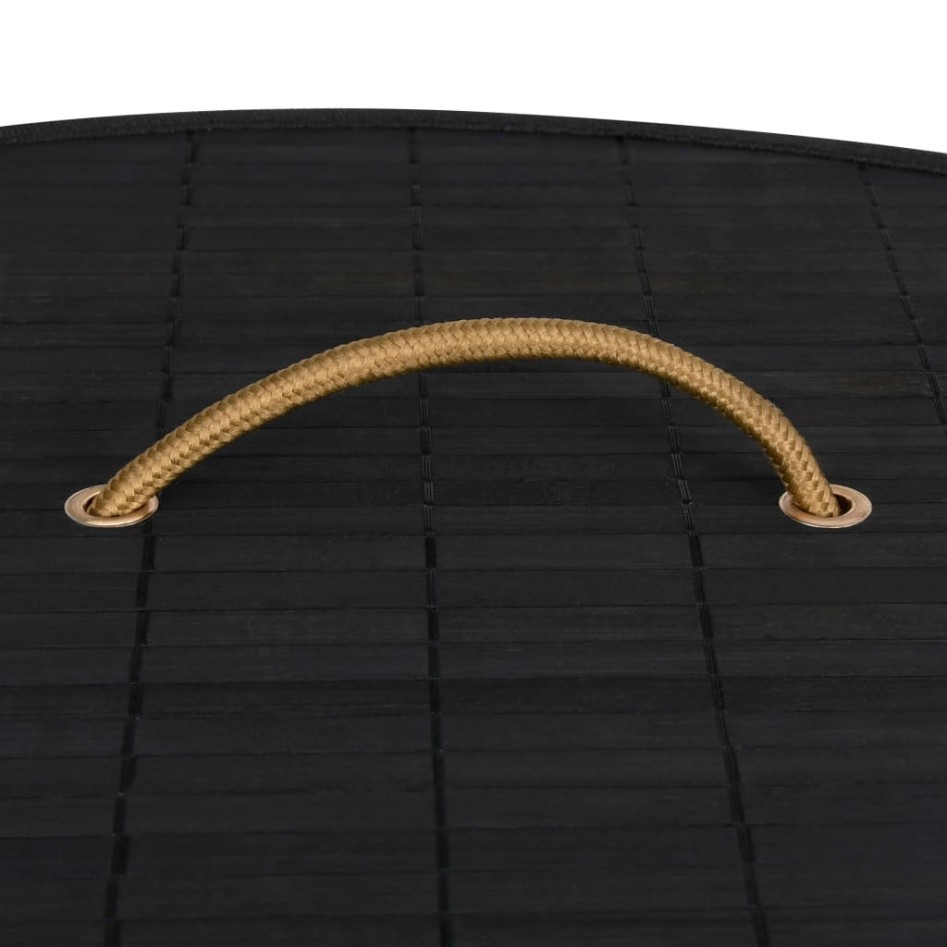 Cesto para la ropa sucia de esquina bambú negro 60