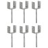 Anclajes de valla 6 uds acero galvanizado plateado 10x6x30