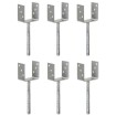 Anclajes de valla 6 uds acero galvanizado plateado 10x6x30 cm