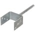 Anclajes de valla 6 uds acero galvanizado plateado 10x6x30