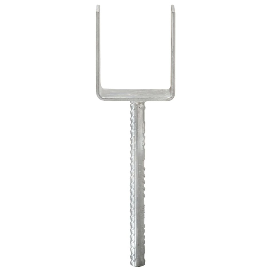 Anclajes de valla 6 uds acero galvanizado plateado 10x6x30