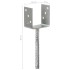 Anclajes de valla 6 uds acero galvanizado plateado 10x6x30