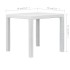 Mesa de jardín de plástico aspecto ratán blanco 79x79x72