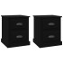 Mesitas de noche 2 uds madera contrachapada negro 39x39x47,5