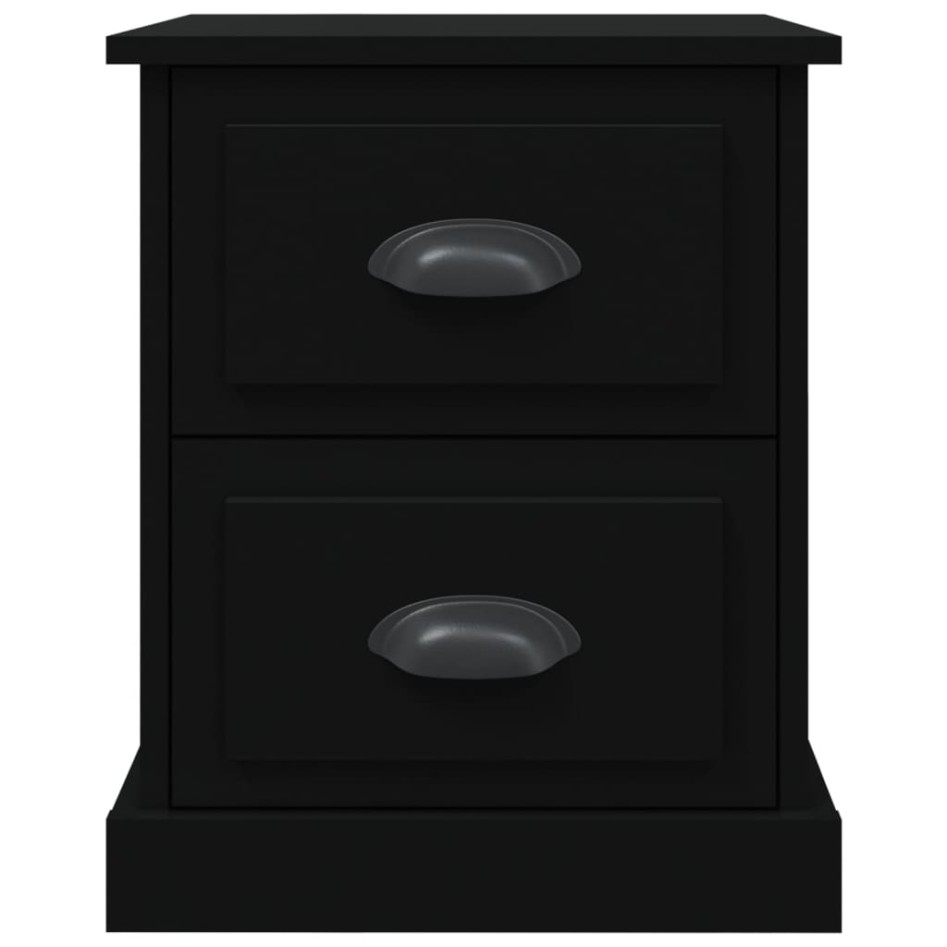 Mesitas de noche 2 uds madera contrachapada negro 39x39x47,5