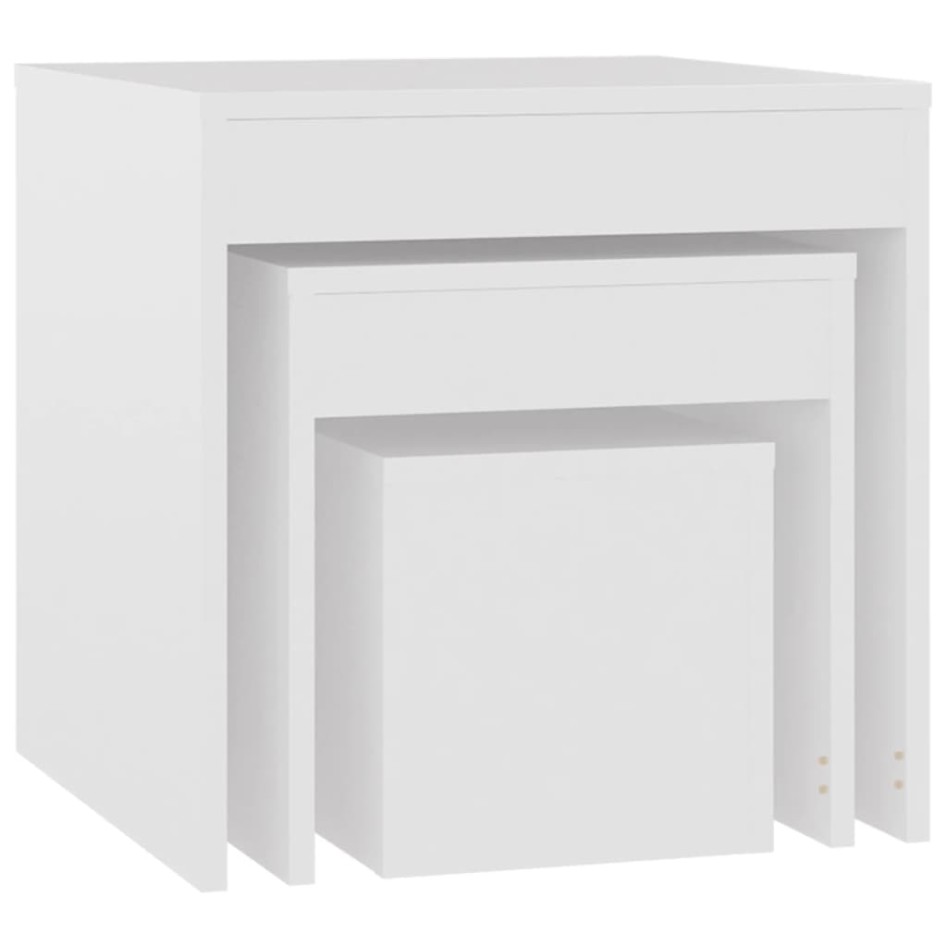 Mesas apilables 3 piezas madera contrachapada