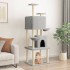 Rascador para gatos con postes de sisal gris claro 180