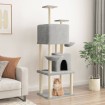Rascador para gatos con postes de sisal gris claro 180 cm