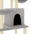 Rascador para gatos con postes de sisal gris claro 180