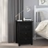 Mesita de noche madera maciza de pino negro 40x35x61,5