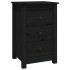 Mesita de noche madera maciza de pino negro 40x35x61,5